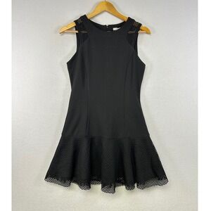 HYPR Black Mesh Detail Fit Flare‎ Dress NWT Size S Sleeveless Networking Event